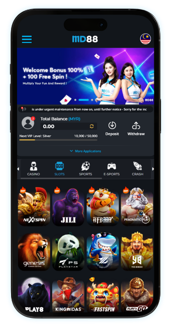 MD88 mobile app lobby preview